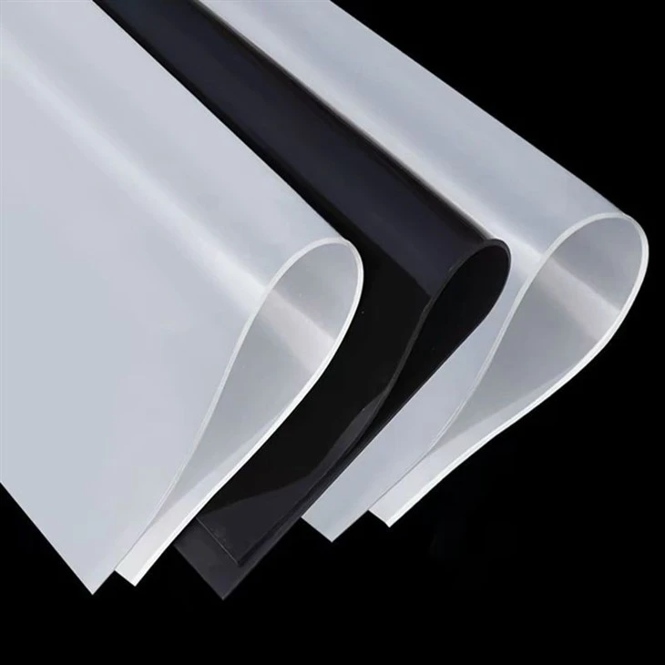 black and translucent silicone sheet